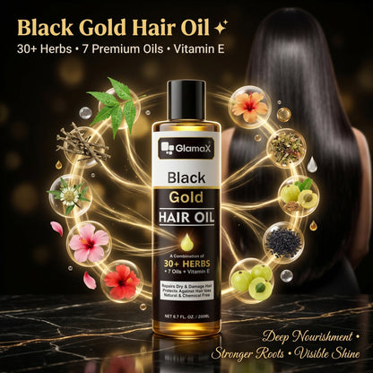 Black Gold Hair Oil With  30+ Herbs , 7 Premium Oils And Vitamin E